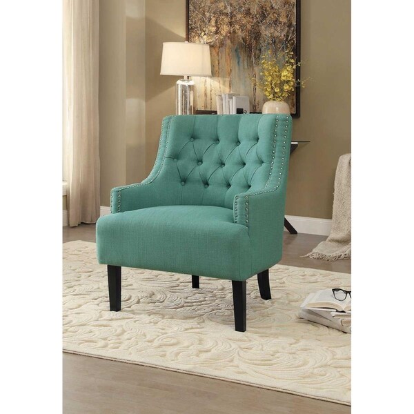 Home Elegance 34.75 x 30.25 x 28 in. Charisma Accent Chair - Teal - 1194TL