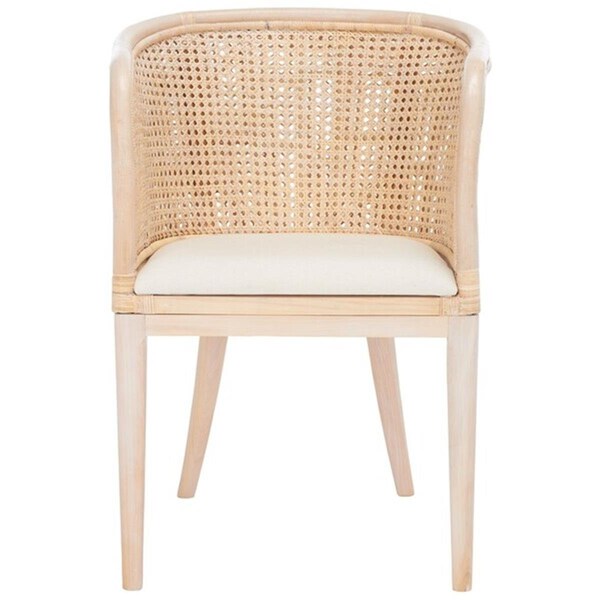 Safavieh Sistine Arm Chair with Cushion, Natural & White Washed - SEA4020A