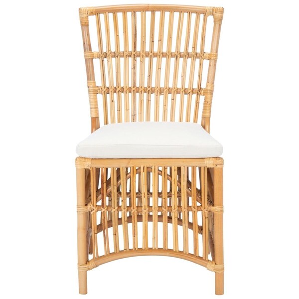 Safavieh Erika Rattan Accent Chair with Cushion, Natural & White, 2PK - ACH6511B-SET2