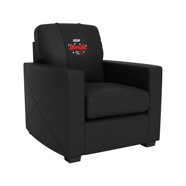 Dreamseat Silver Club Chair with AEW Danhausen Very Nice Very Evil Logo - XZ7759002CHCDBK-PSAEW0008