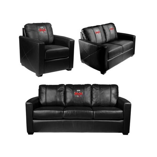 Dreamseat Silver Club Chair with AEW Danhausen Very Nice Very Evil Logo - XZ7759002CHCDBK-PSAEW0008