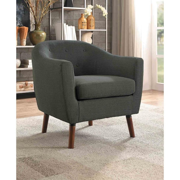 Home Elegance 31.5 x 30.5 x 31 in. Lucille Accent Chair - Gray - 1192GY