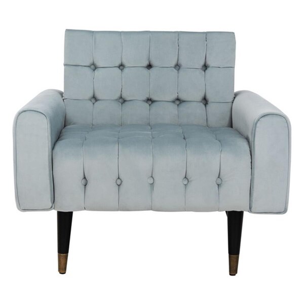 Safavieh Amaris Tufted Accent Chair - Slate Blue, Black & Brass - ACH4503A
