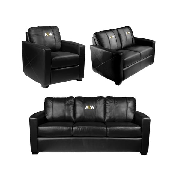 Dreamseat Silver Club Chair with All Elite Wrestling Primary Logo - XZ7759002CHCDBK-PSAEW0000
