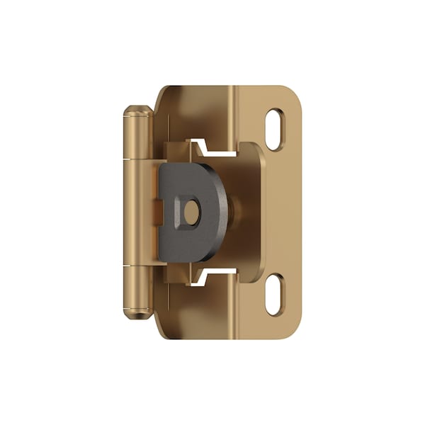 Amerock 1/2in 13mm Overlay Single Demountable Partial Wrap Champagne Bronze Cabinet Hinge, 1 Pair - BPR8719CZ