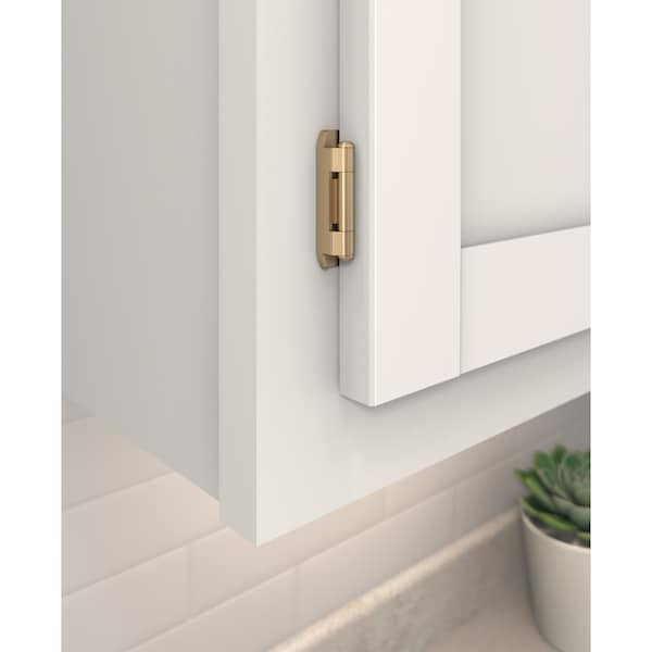 Amerock 1/2in 13mm Overlay Single Demountable Partial Wrap Champagne Bronze Cabinet Hinge, 1 Pair - BPR8719CZ