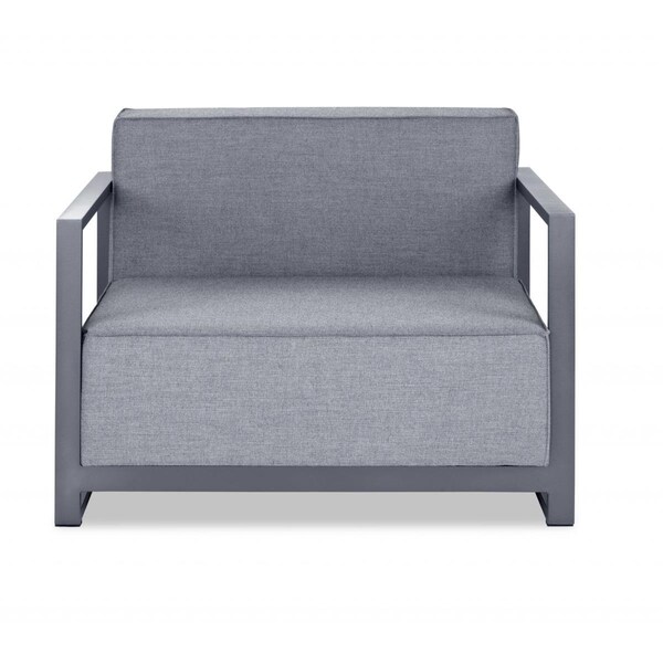Gfancy Fixtures 29 x 39 x 41 in. Aluminum Arm Chair, Gray - GF3089075