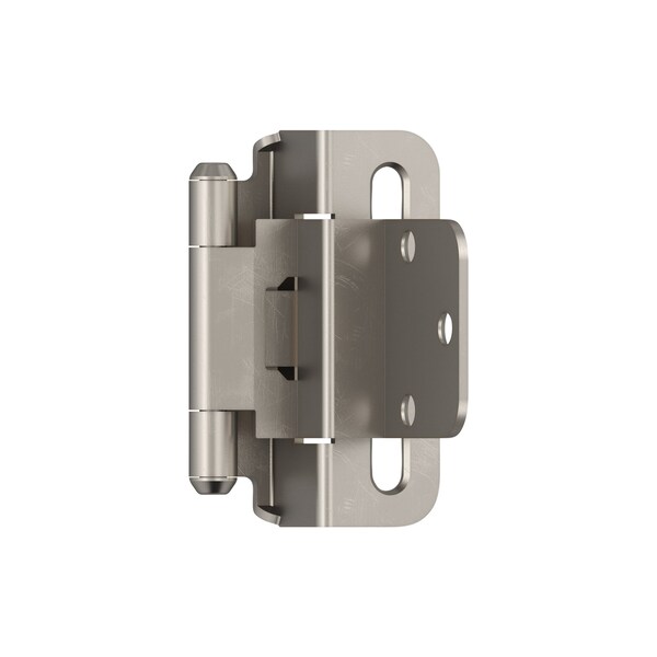 Amerock 3/8in 10 mm Inset Self-Closing, Partial Wrap Satin Nickel Hinge - 1 Pair - BPR7565G10
