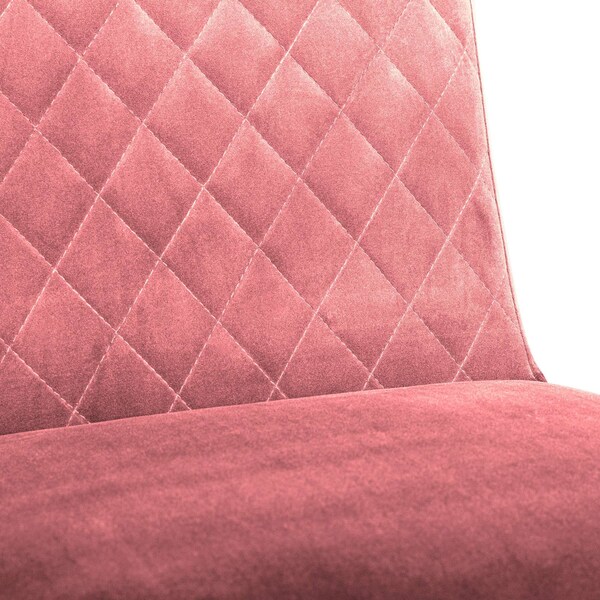 Armen Living Napoli Pink Velvet and Black Leg Modern Accent Dining Chair- Set of 2 - LCNPSIPNK