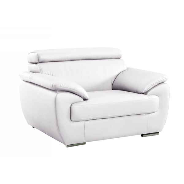 Kd Estanteria Captivating Leather Chair, White - 32-38 in. - KD3092216