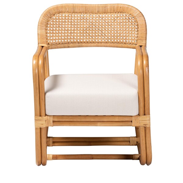 Bali & Pari Ailith Modern Bohemian Light Honey Rattan Arm Chair - 243-13643-ZORO