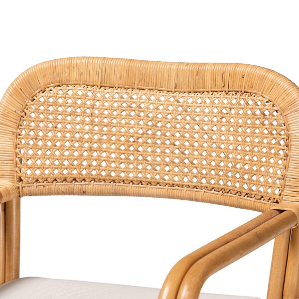 Bali & Pari Ailith Modern Bohemian Light Honey Rattan Arm Chair - 243-13643-ZORO