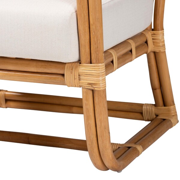Bali & Pari Ailith Modern Bohemian Light Honey Rattan Arm Chair - 243-13643-ZORO