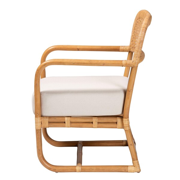 Bali & Pari Ailith Modern Bohemian Light Honey Rattan Arm Chair - 243-13643-ZORO
