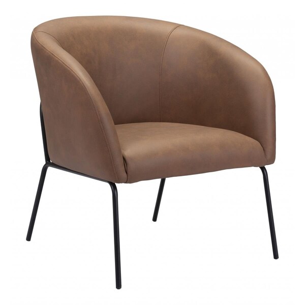 Gfancy Fixtures 29.9 x 27.6 x 25.6 in. Quinten Accent Chair, Vintage Brown - GF3658097