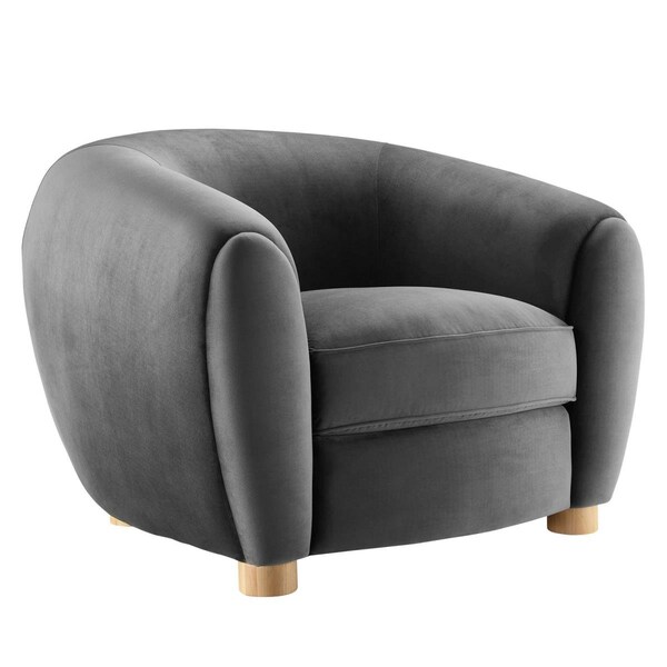 Modway Furniture 31 x 42 x 43 in. Abundant Performance Velvet Armchair, Charcoal - EEI-4971-CHA