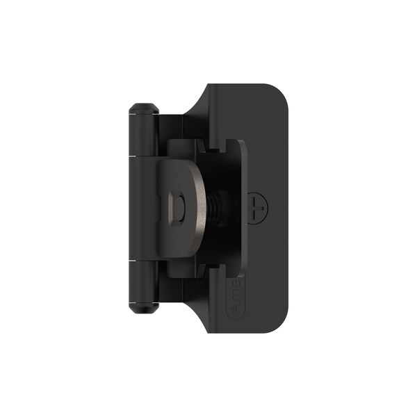 Amerock 1/4in 6mm Overlay Double Demountable Matte Black Cabinet Hinge, 1 Pair - BPR8701FB