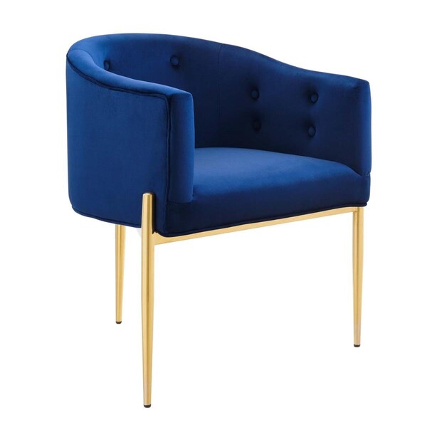 Modway Furniture Savour Tufted Performance Velvet Accent Chair, Navy - EEI-3903-NAV