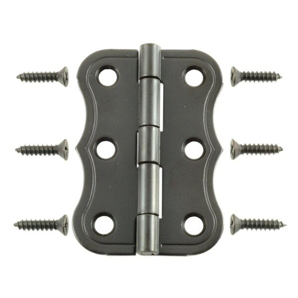 Midwest Fastener 2 x 1-3/8" Ornamental Bronze Plated Steel Box Hinges 4PK - 37148