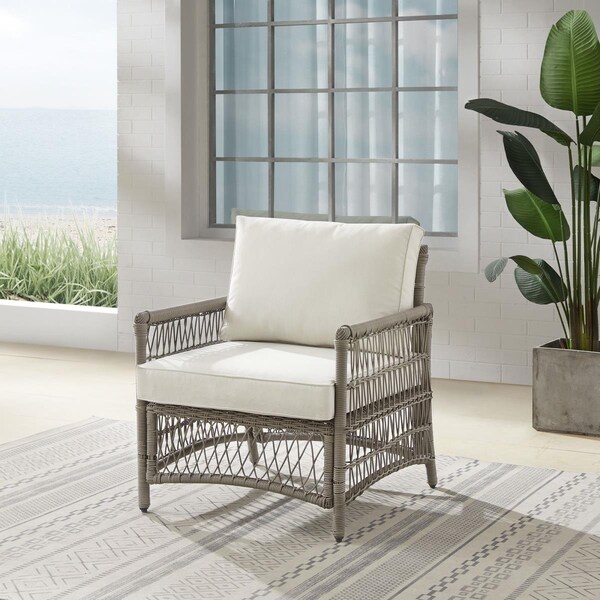 Thatcher Outdoor Wicker Armchair, Creme - KO70430DW-CR