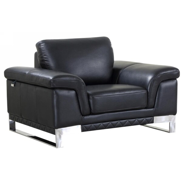 Kd Estanteria Lovely Leather Chair, Black - 32 in. - KD3088406