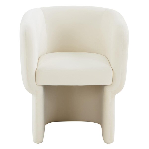 Safavieh 26.2 x 26.6 x 30.5 in. Wally Velvet Accent Chair, Creme - SFV4808B