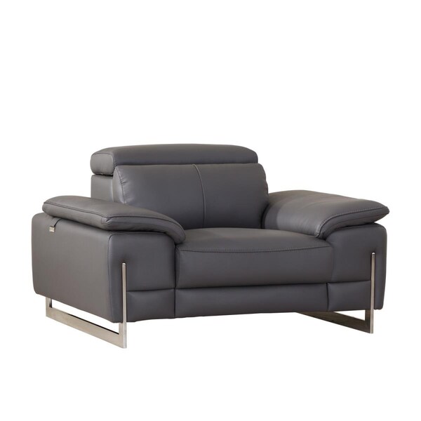 Kd Estanteria Tasteful Leather Chair, Dark Grey - 31 in. - KD3088409