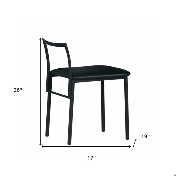 Homeroots 26 x 17 x 19 x 26 Black Simple Upholstered Chair - 285609