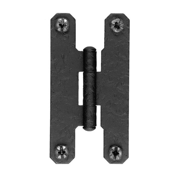 Acorn Mfg Acorn RH1BQ 3" Rough Iron Flush H Cabinet Hinges - Black - RH1BQ