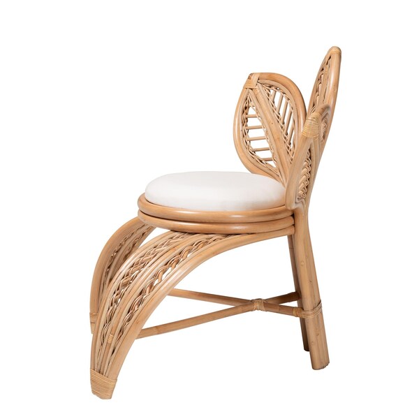 Bali & Pari Gresham Modern Bohemian Natural Rattan Leaf Accent Chair - 238-13409-ZORO