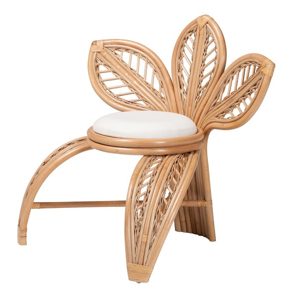 Bali & Pari Gresham Modern Bohemian Natural Rattan Leaf Accent Chair - 238-13409-ZORO