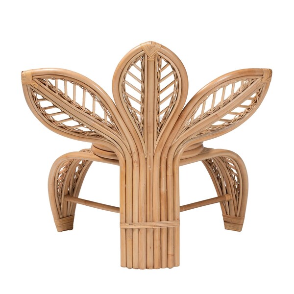 Bali & Pari Gresham Modern Bohemian Natural Rattan Leaf Accent Chair - 238-13409-ZORO