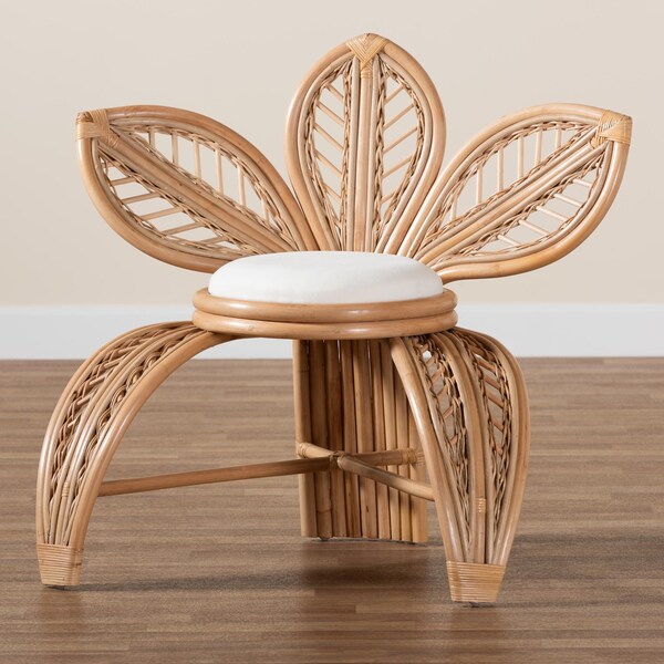 Bali & Pari Gresham Modern Bohemian Natural Rattan Leaf Accent Chair - 238-13409-ZORO