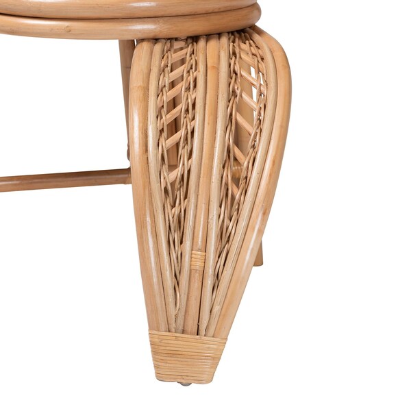 Bali & Pari Gresham Modern Bohemian Natural Rattan Leaf Accent Chair - 238-13409-ZORO