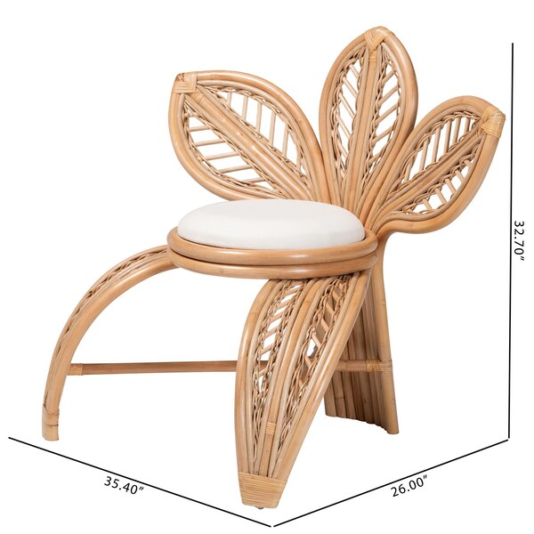 Bali & Pari Gresham Modern Bohemian Natural Rattan Leaf Accent Chair - 238-13409-ZORO