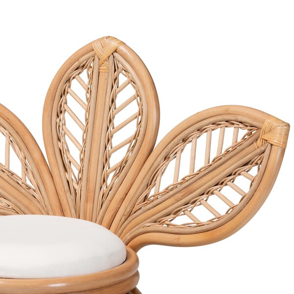 Bali & Pari Gresham Modern Bohemian Natural Rattan Leaf Accent Chair - 238-13409-ZORO