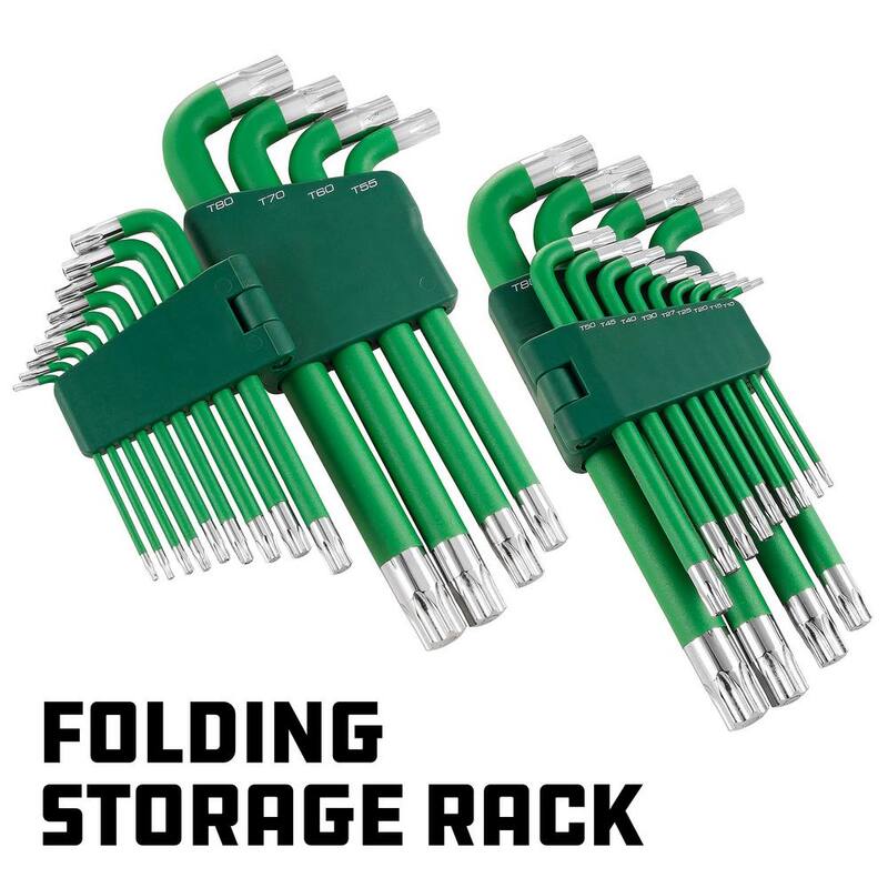 Powerbuilt 13-Piece Long Arm Tamper-Proof Magnetic Torx Key Wrench Set - 941643