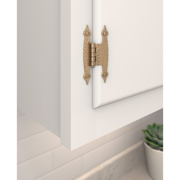 Amerock 3/8in 10mm Offset Non-Self Closing Face Mount Champagne Bronze Cabinet Hinge, 1 Pair - BPR3406CZ