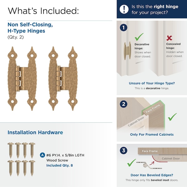 Amerock 3/8in 10mm Offset Non-Self Closing Face Mount Champagne Bronze Cabinet Hinge, 1 Pair - BPR3406CZ