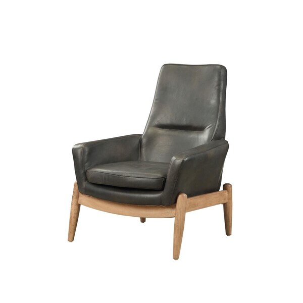 Kd Estanteria Accent Chair In Black Top Grain Leather - KD3086679