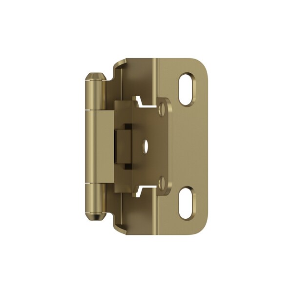 Amerock 1/2in 13mm Overlay Self Closing Partial Wrap Golden Champagne Cabinet Hinge, 1 Pair - BPR7550BBZ