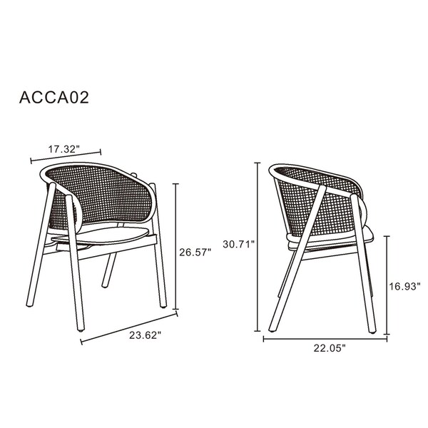 Manhattan Comfort Versailles Armchair in Black and Natural Cane - ACCA02-BK