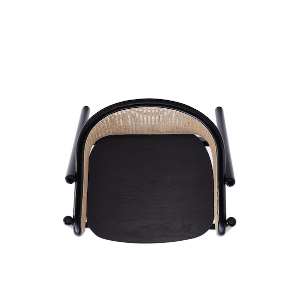 Manhattan Comfort Versailles Armchair in Black and Natural Cane - ACCA02-BK