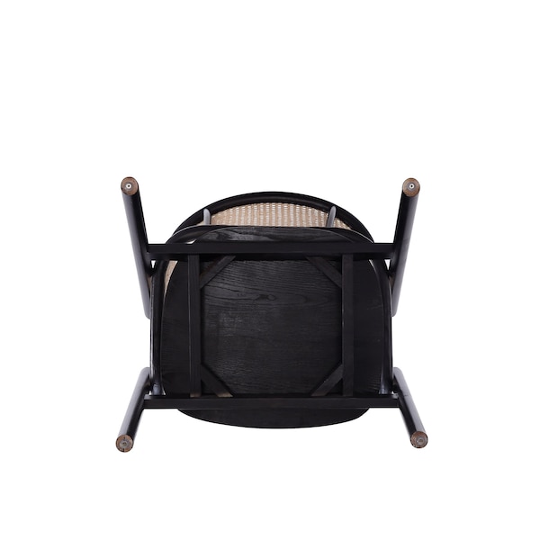 Manhattan Comfort Versailles Armchair in Black and Natural Cane - ACCA02-BK