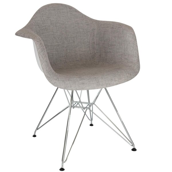 Kd Americana 31 x 24.25 x 25 in. Willow Fabric Eiffel Accent Chair, Grey - KD3027020
