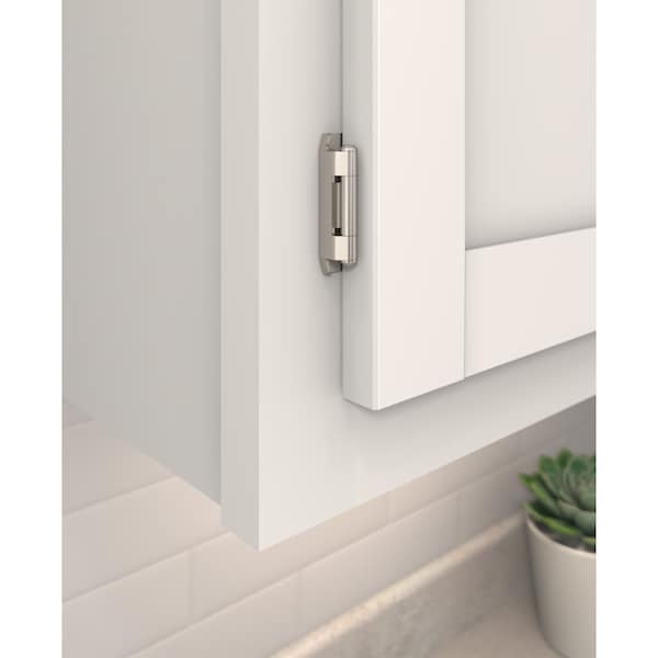 Amerock 1/2in 13mm Overlay Double Demountable Sterling Nickel Cabinet Hinge, 1 Pair - BPR8704G9