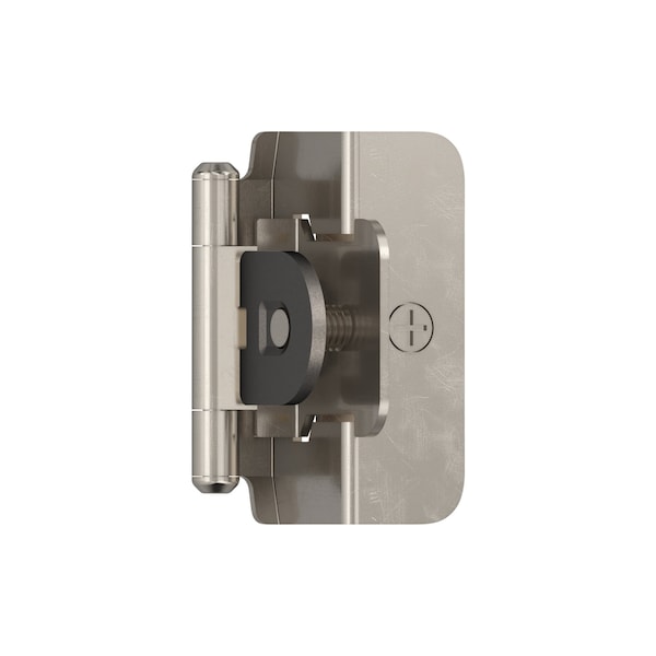 Amerock 1/2in 13mm Overlay Double Demountable Sterling Nickel Cabinet Hinge, 1 Pair - BPR8704G9
