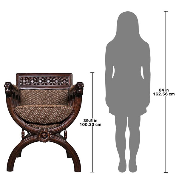 Design Toscano San Lorenzo Renaissance Cross-Frame Chair - AF51248