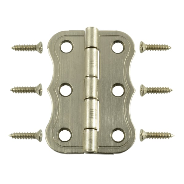 Midwest Fastener 2 x 1-3/8" Nickel Plated Steel Small Box Hinges 4PK - 37147