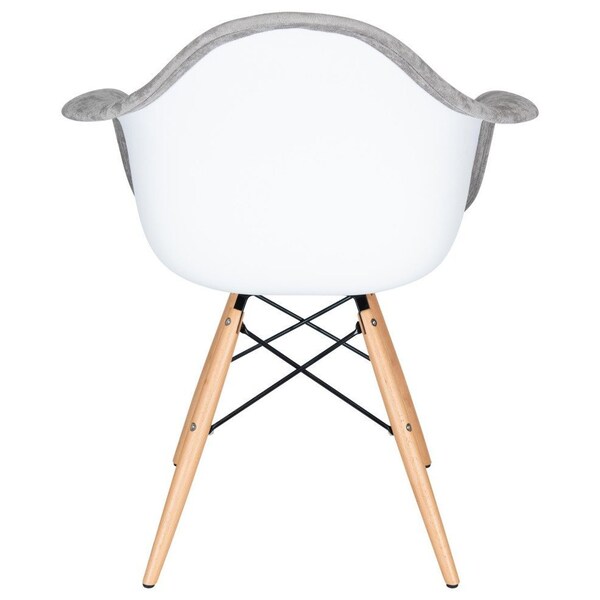 Leisuremod Willow Velvet Eiffel Wooden Base Accent Chair, Cloudy Grey, 2PK - W24VGR2